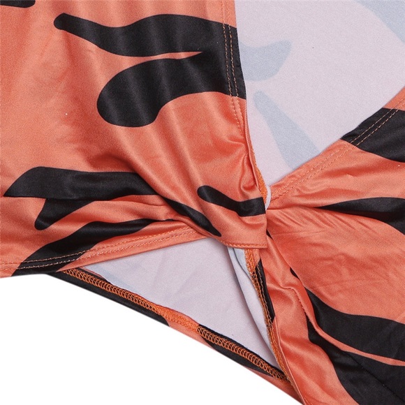 Mina Monroe 2 piece zebra print neon orange set - Picture 3 of 4